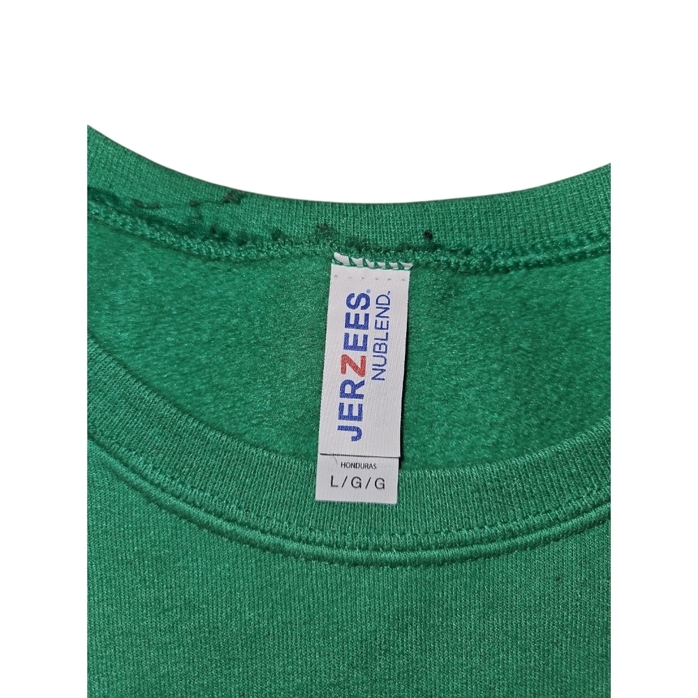 Jerzees Green Merry Christmas Sweatshirt Size Large - Picture 4 of 6